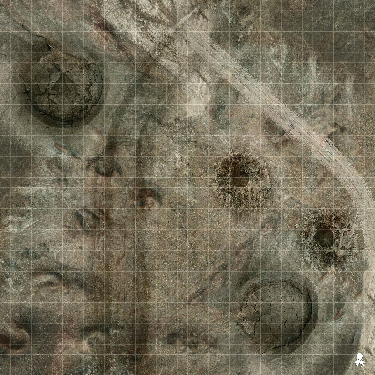 Kraken Dice RPG Encounter Map Quick Mat- Barren Wasteland 36"x36"